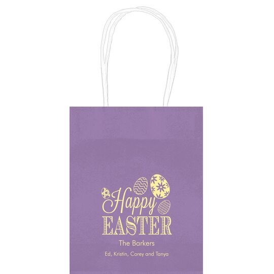 Happy Easter Eggs Mini Twisted Handled Bags